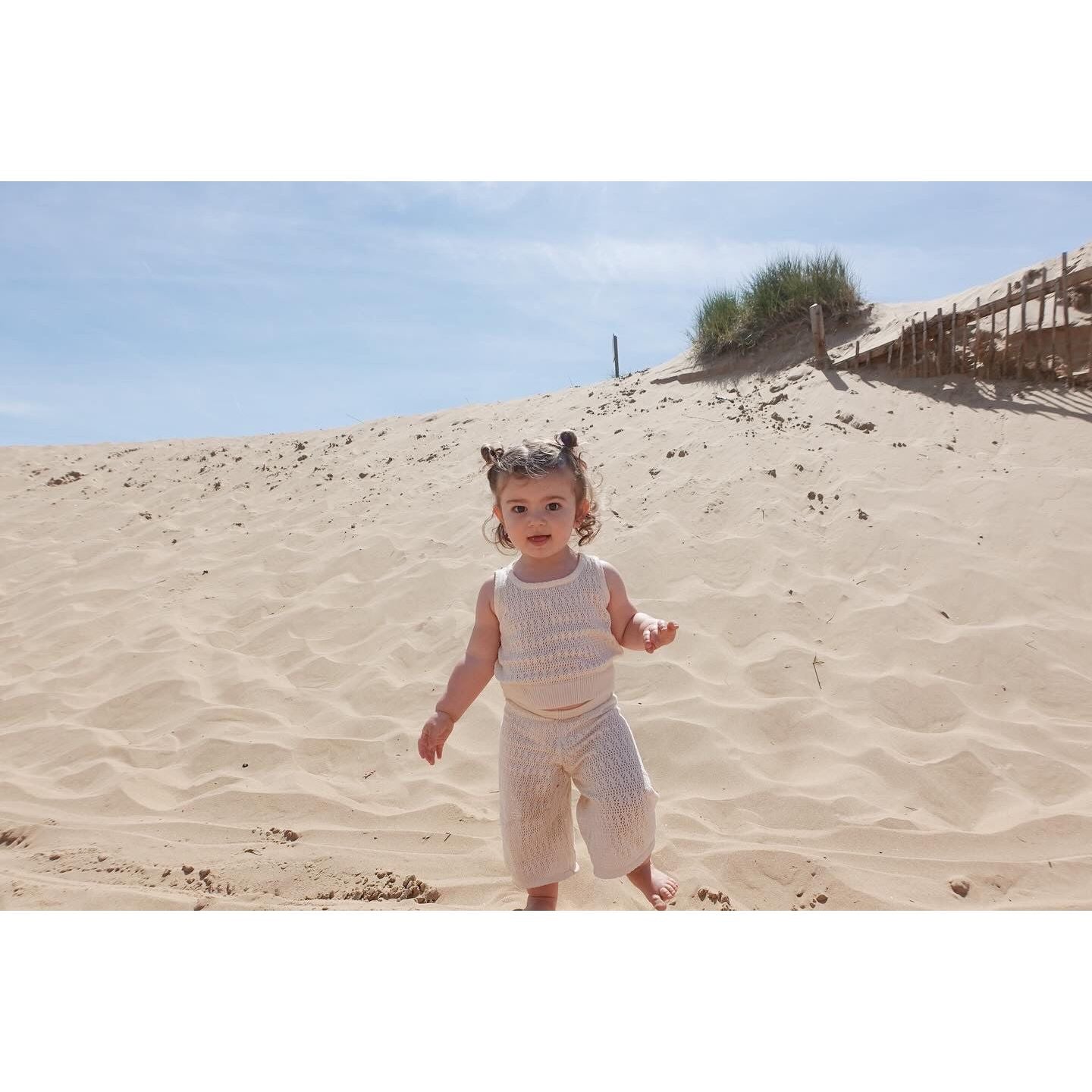 Beige Crochet 2 Piece Set