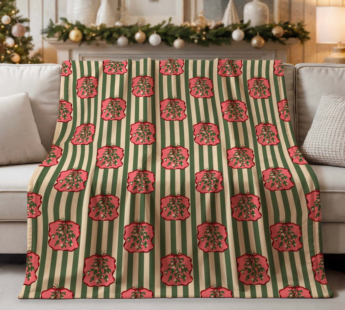 Retro Mistletoe Blanket