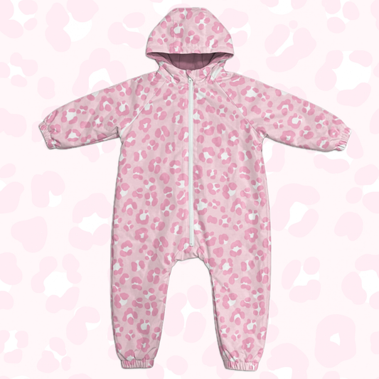 Pink Leopard Print Puddlesuit