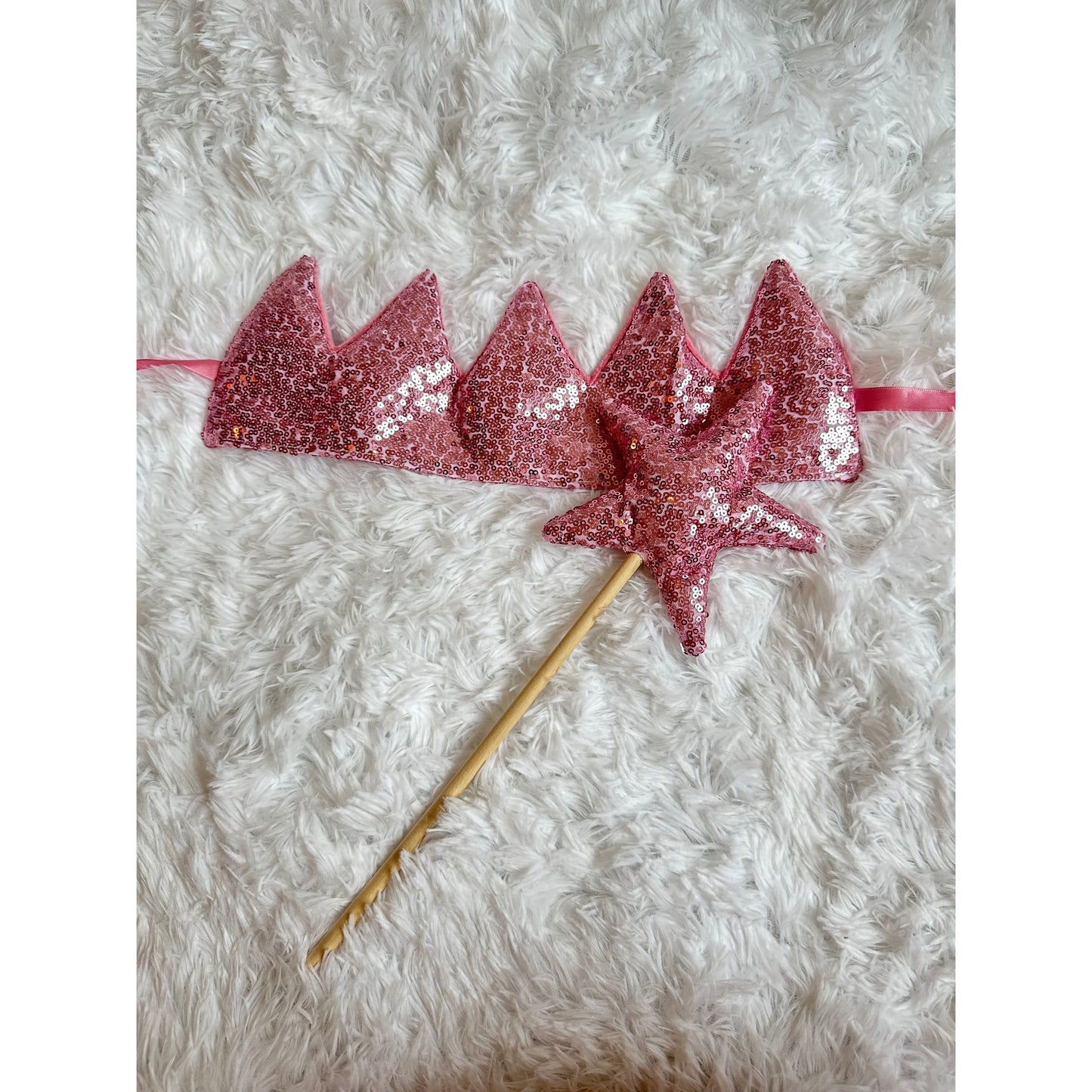 Pink Twinkly Crown & Wand Set