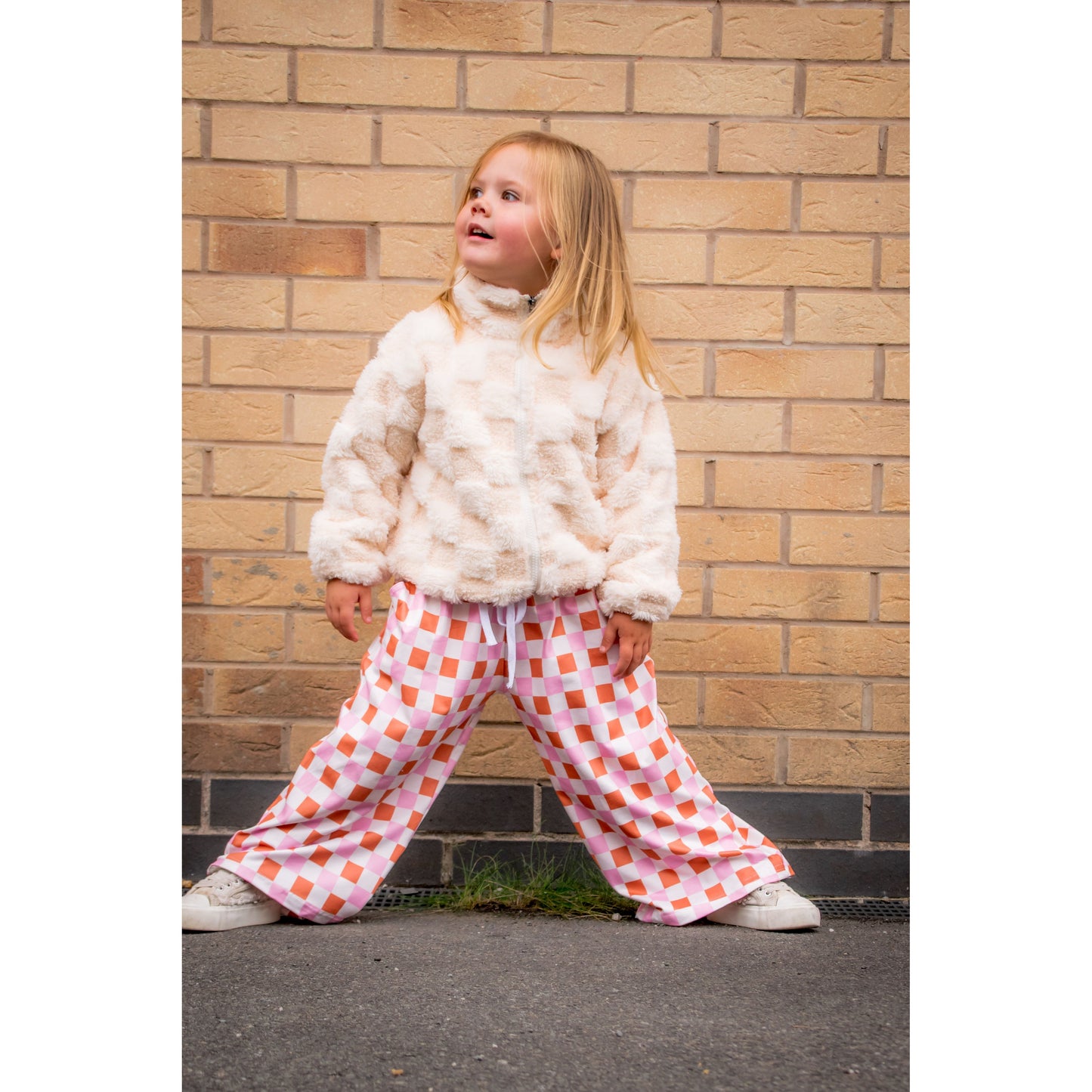 Checked Wide Leg Pants