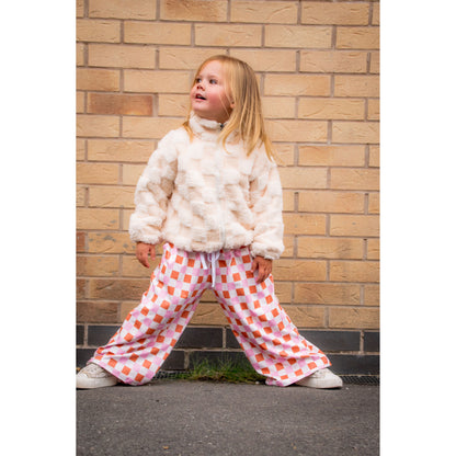 Checked Wide Leg Pants