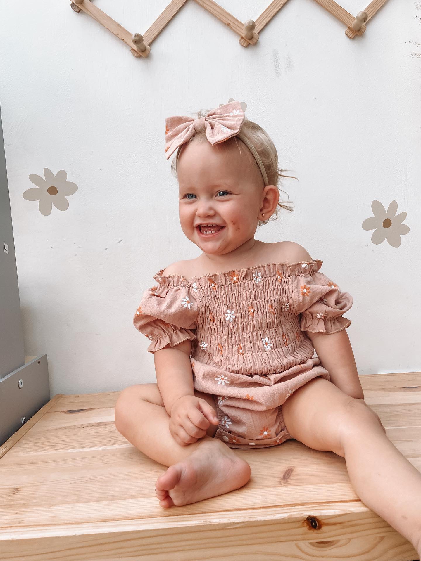 Beige Daisy Romper