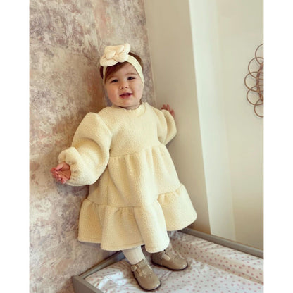 Cream Teddy Dress