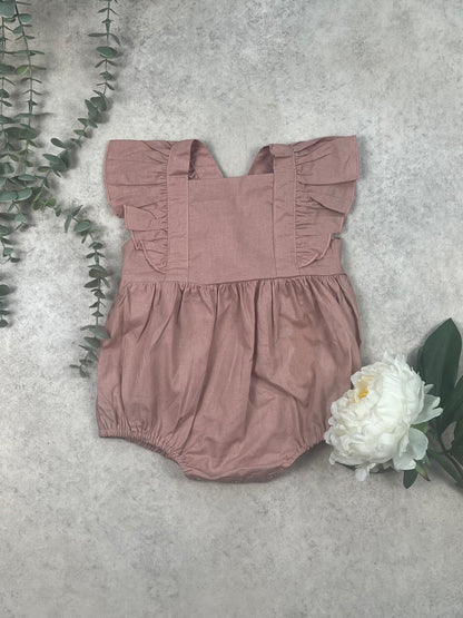 Dusty Pink Frill Romper