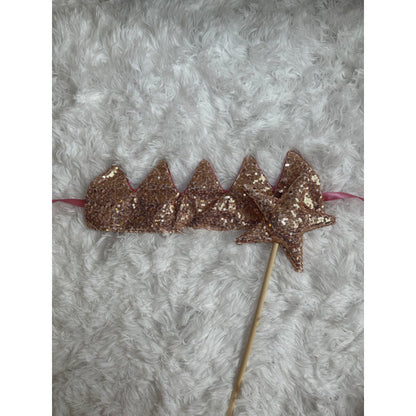 Rose Gold Twinkly Crown & Wand Set