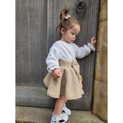 Teddy Bow Braced Skirt