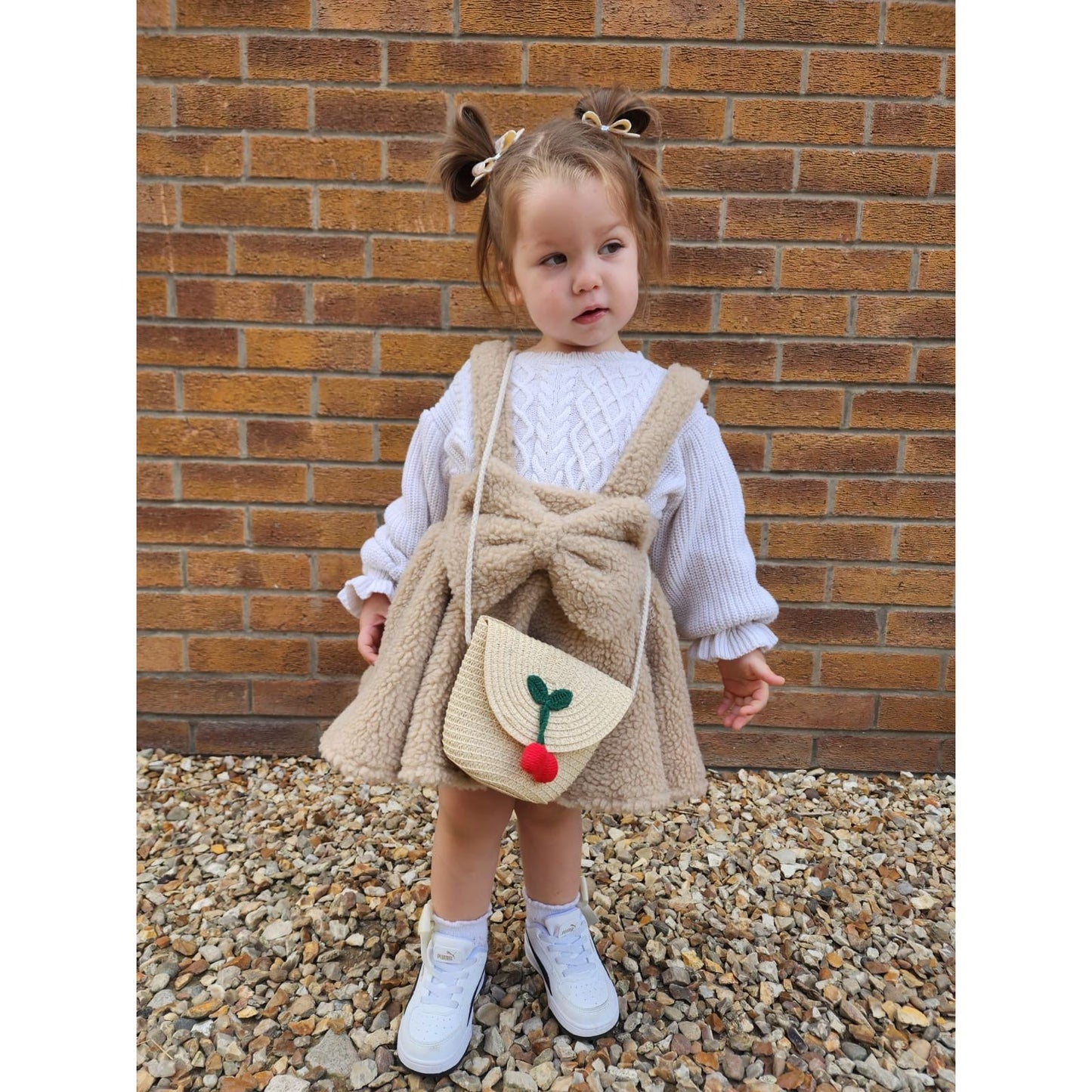 Teddy Bow Braced Skirt