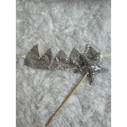 Silver Twinkly Crown & Wand Set