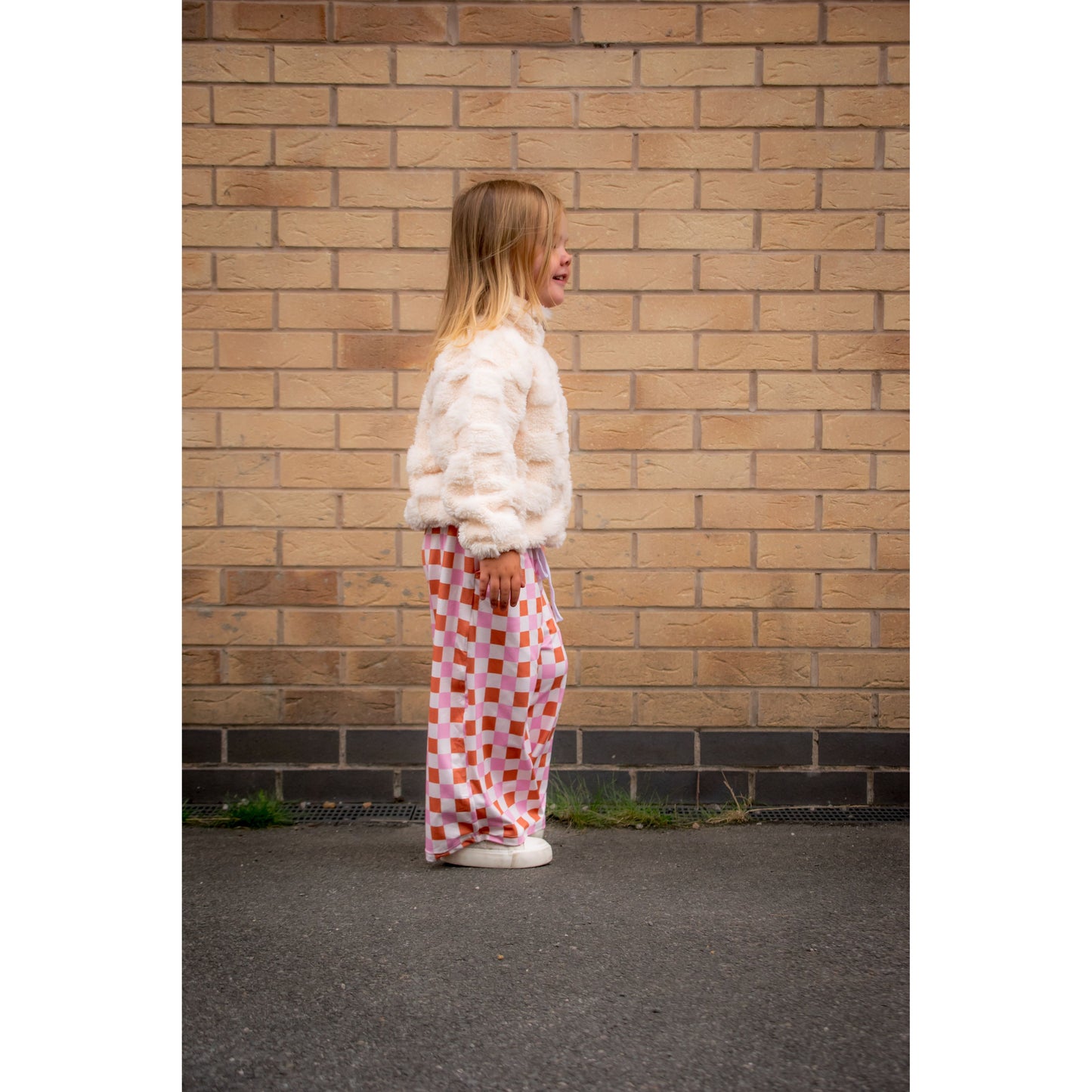 Checked Wide Leg Pants