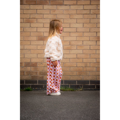 Checked Wide Leg Pants