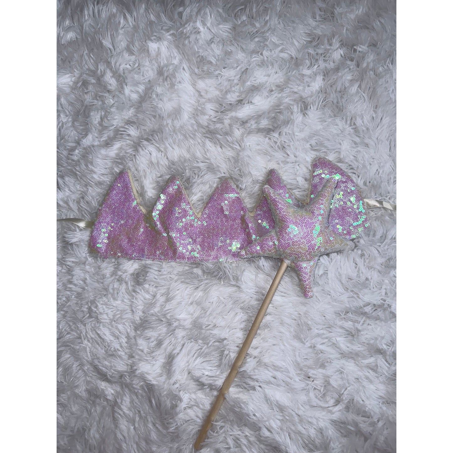 Pearlescent Twinkly Crown & Wand Set