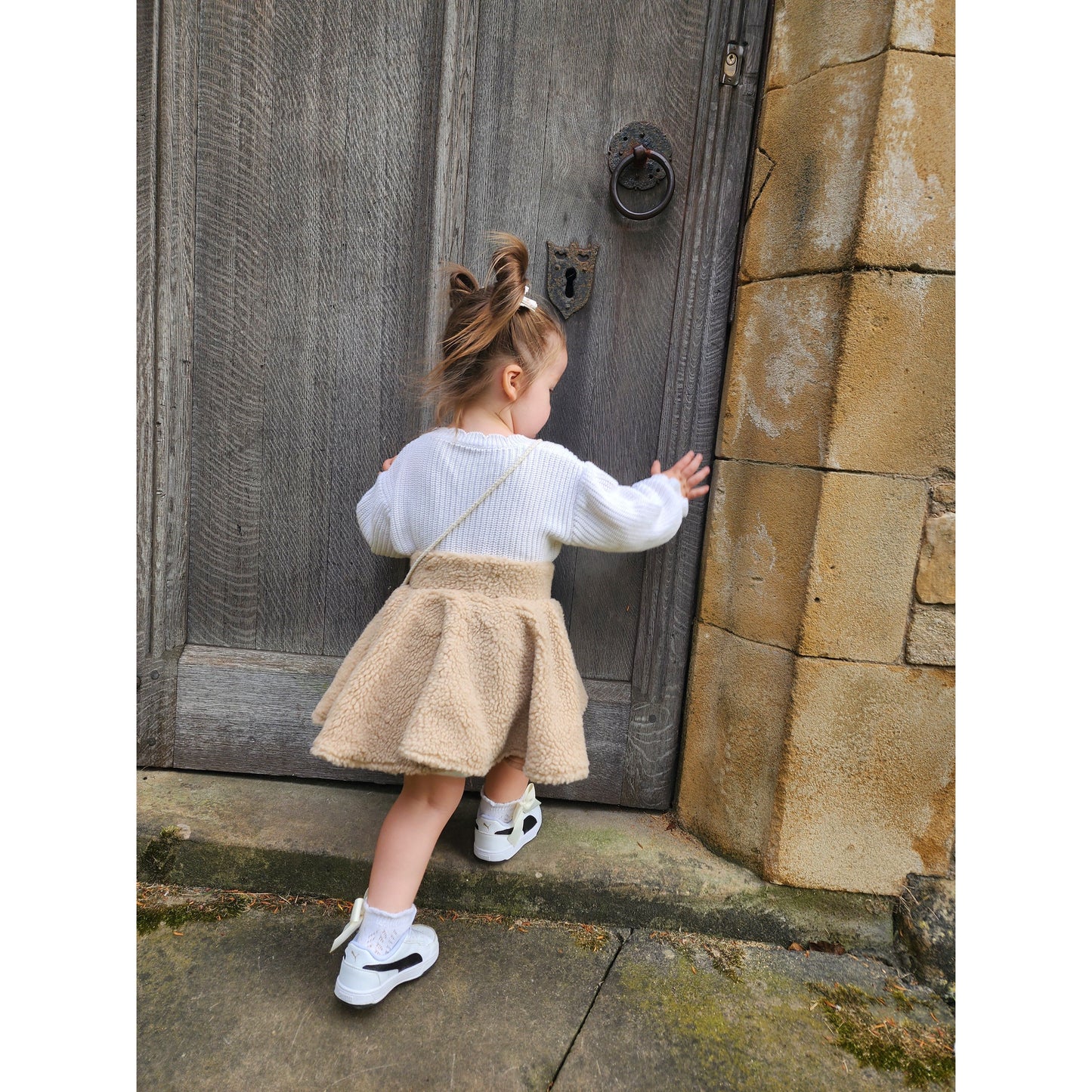 Teddy Bow Braced Skirt