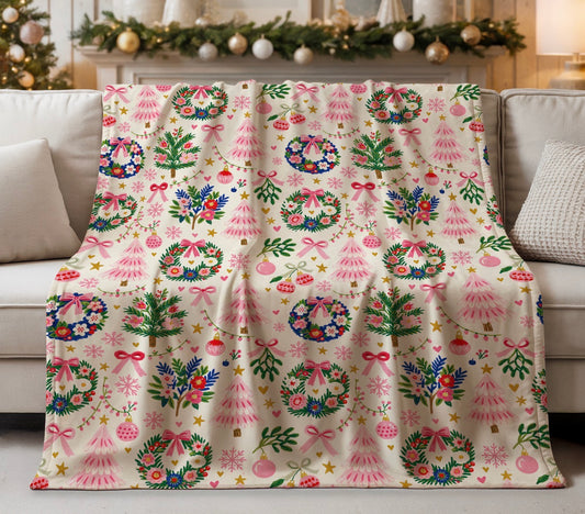 Pink Yuletide Blanket