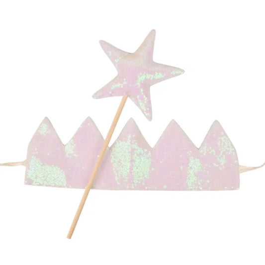 Pearlescent Twinkly Crown & Wand Set