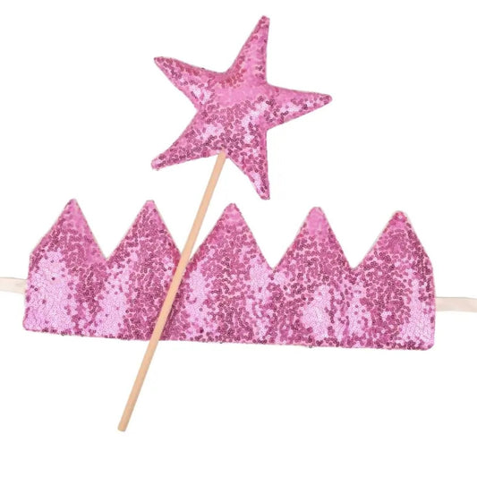 Pink Twinkly Crown & Wand Set