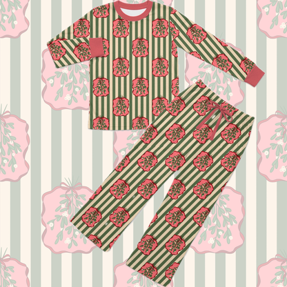 Adult Retro Mistletoe Pyjamas