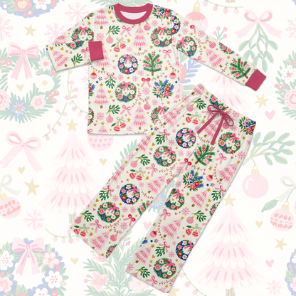 Adult Pink Yuletide Pyjamas