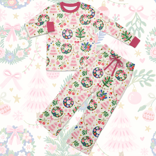 Adult Pink Yuletide Pyjamas
